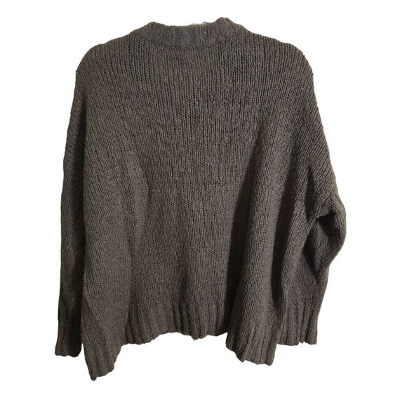 Aerie Alpaca Wool Blend Olive Army Green Oversized Crewneck Sweater Size XS - Picture 2 of 4